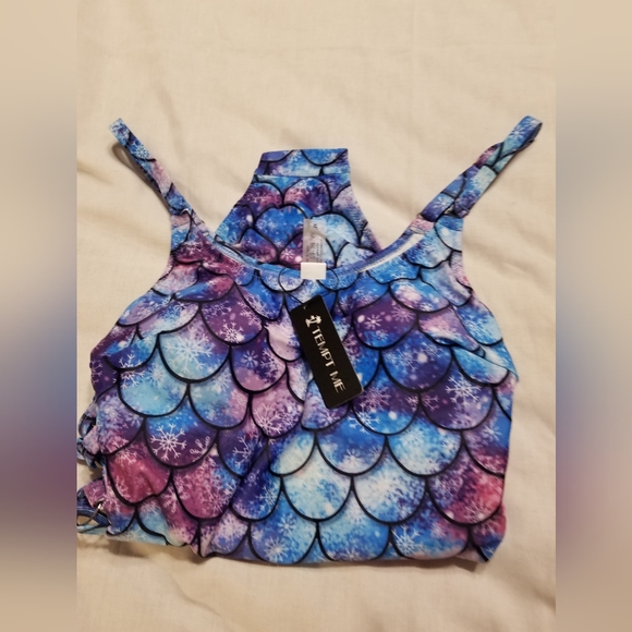 NWT TEMPT ME MERMAID OPEN DETAIL SIDE SWIMSUIT MED - Picture 8 of 11